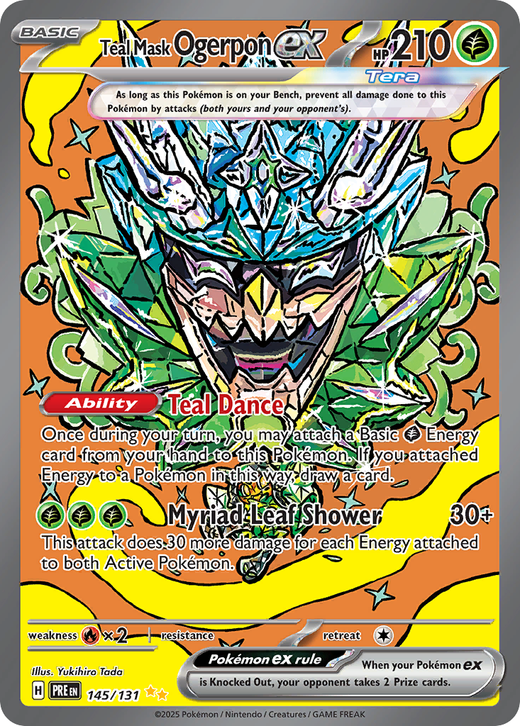 Teal Mask Ogerpon ex 145/131, Prismatic Evolutions Pokémon card