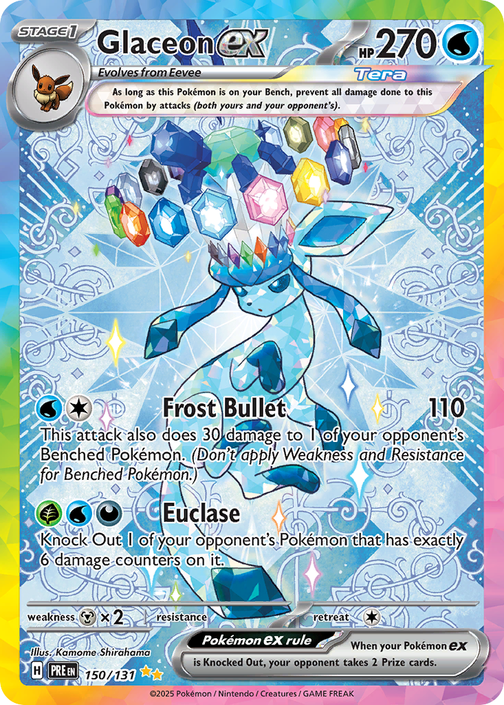 Glaceon ex 150/131, Prismatic Evolutions Pokémon card