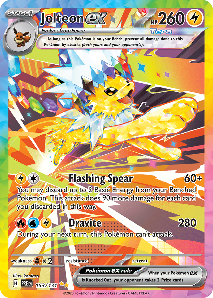 Jolteon ex 153/131, Prismatic Evolutions Pokémon card
