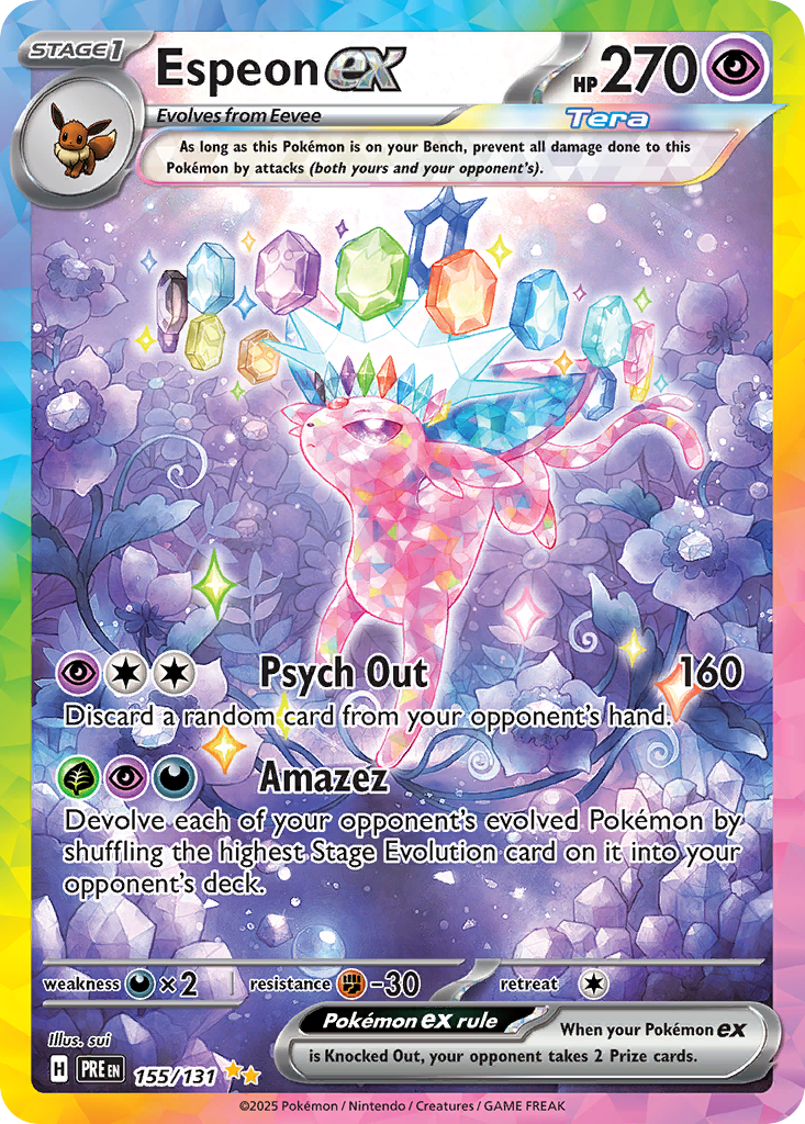 Espeon ex 155/131, Prismatic Evolutions Pokémon card