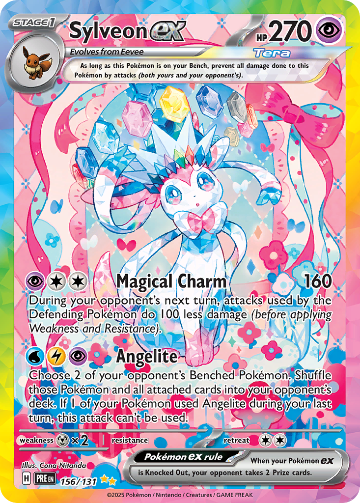 Sylveon ex 156/131, Prismatic Evolutions Pokémon card