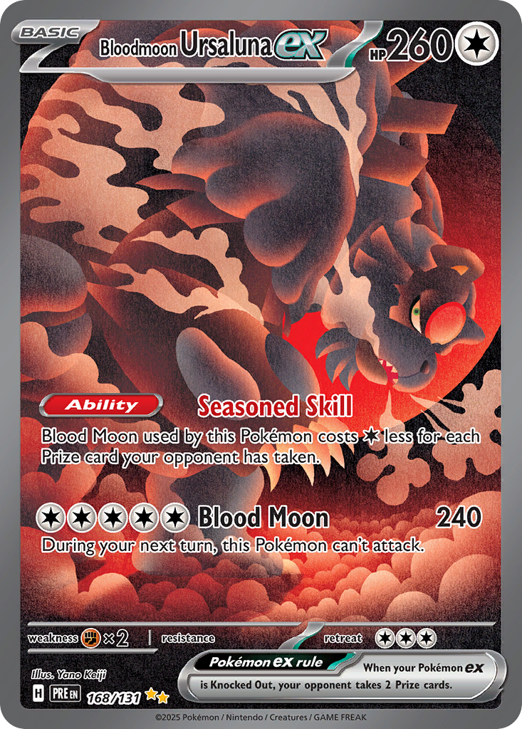 Bloodmoon Ursaluna ex 168/131, Prismatic Evolutions Pokémon card