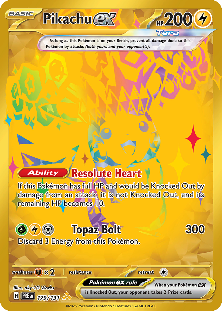 Pikachu ex 179/131, Prismatic Evolutions Pokémon card