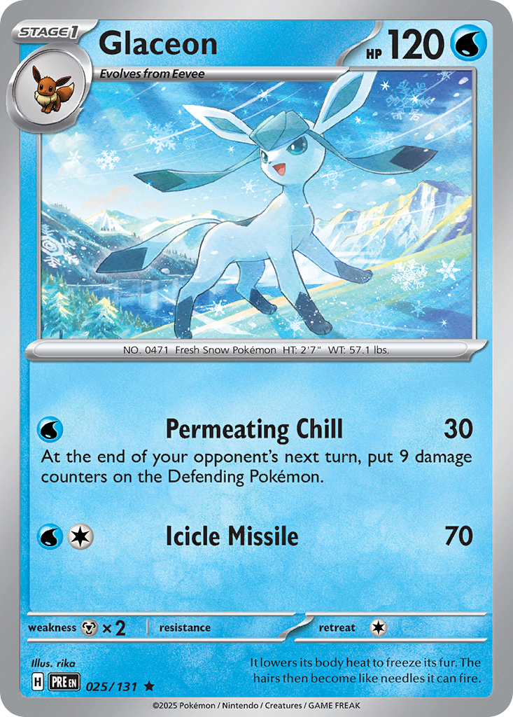 Glaceon 25/131, Prismatic Evolutions Pokémon card