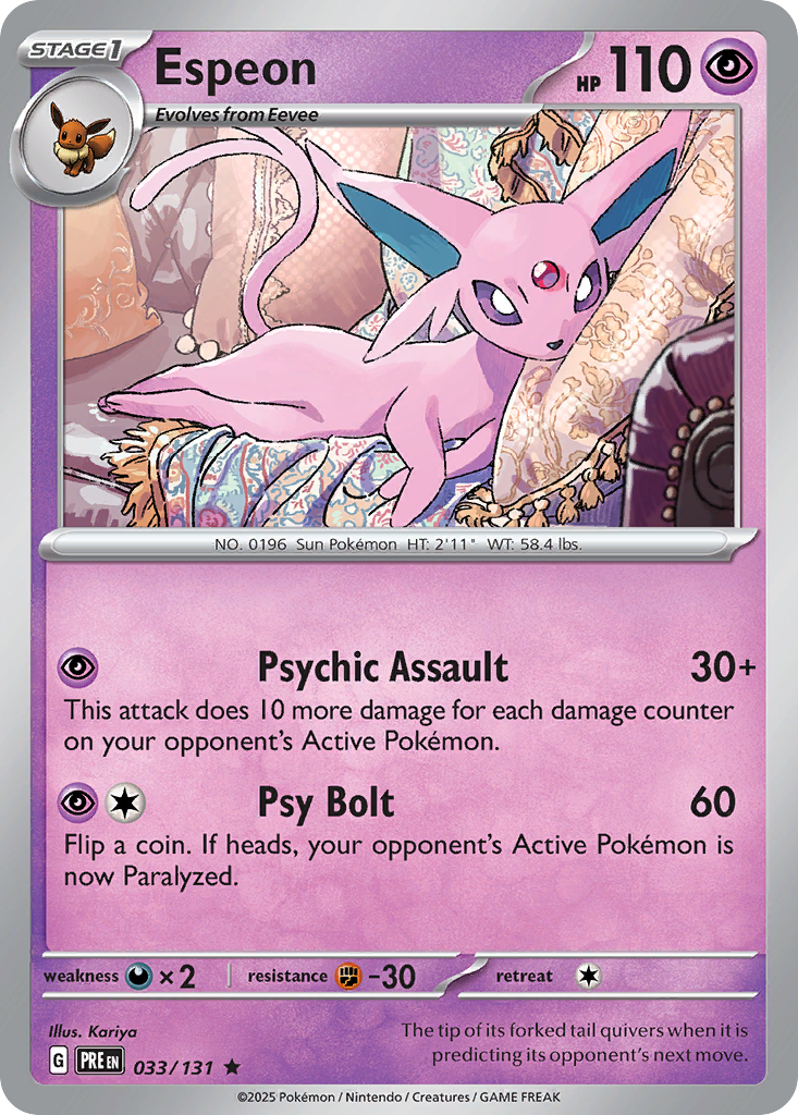 Espeon 33/131, Prismatic Evolutions Pokémon card