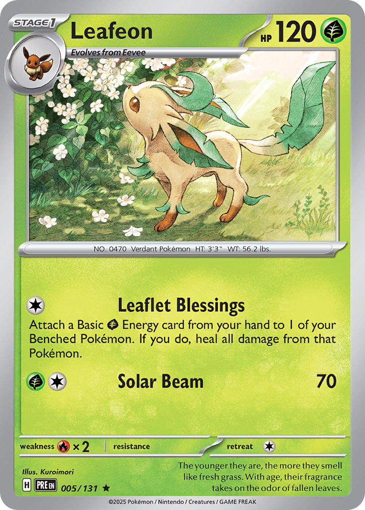 Leafeon 5/131, Prismatic Evolutions Pokémon card