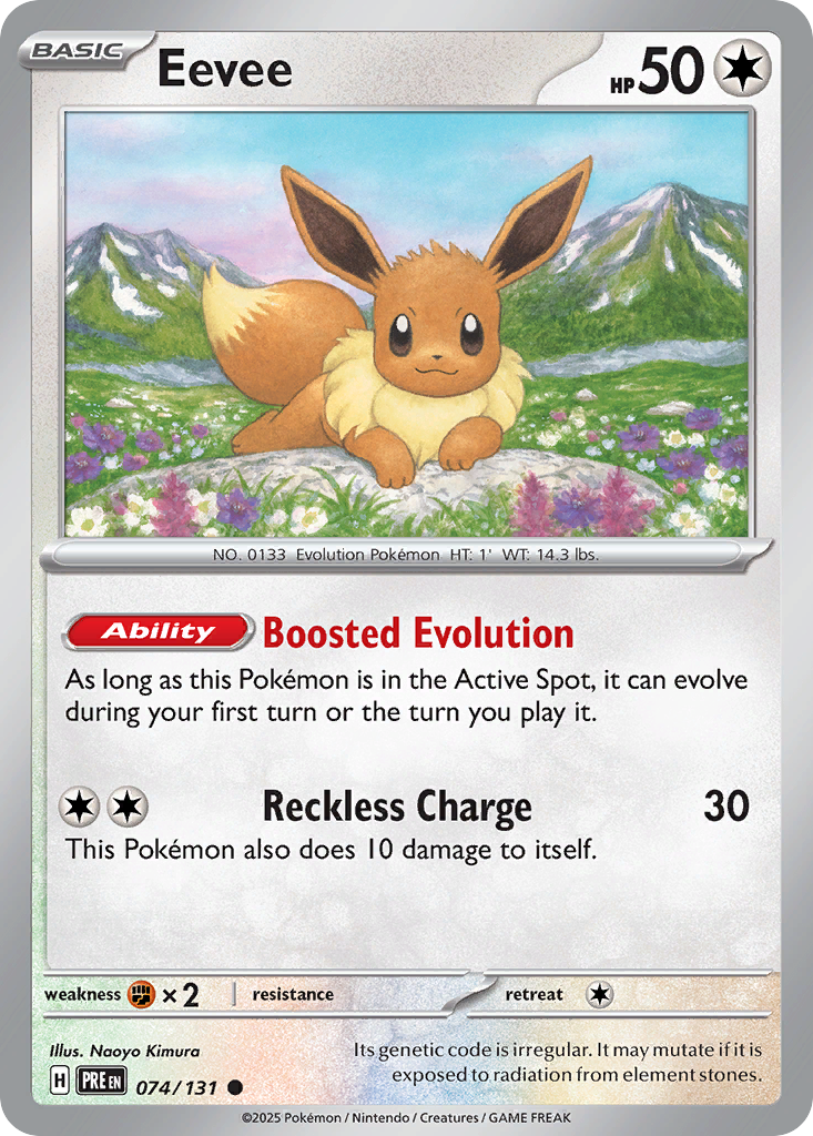 Eevee 74/131, Prismatic Evolutions Pokémon card