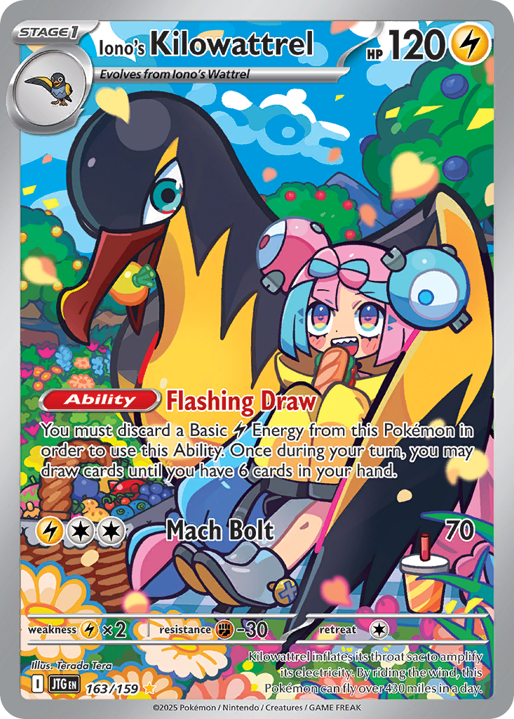 Iono's Kilowattrel 163/159, Journey Together Pokémon card