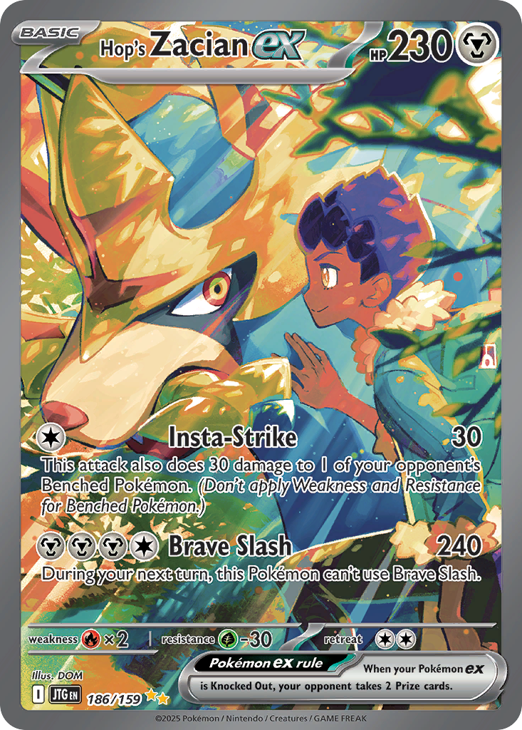 Hop's Zacian ex 186/159, Journey Together Pokémon card
