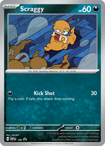Scraggy 186/224 from Scarlet & Violet Black Star Promos