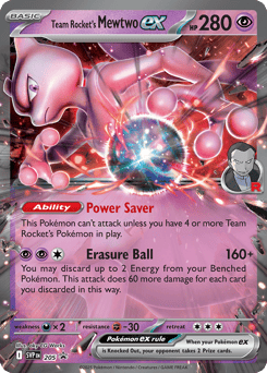 Team Rocket’s Mewtwo ex 205/224 Scarlet & Violet Black Star Promos