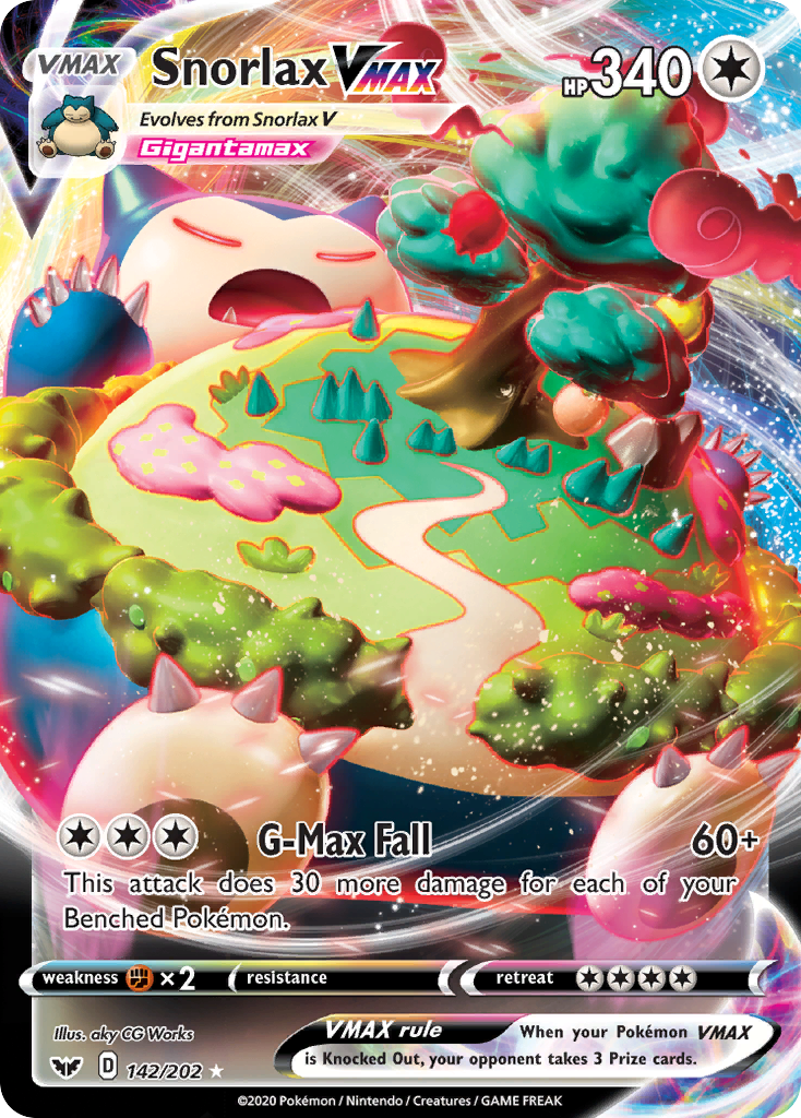 Snorlax VMAX 142/202, Sword & Shield Pokémon card