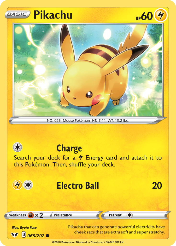 Pikachu 65/202, Sword & Shield Pokémon card