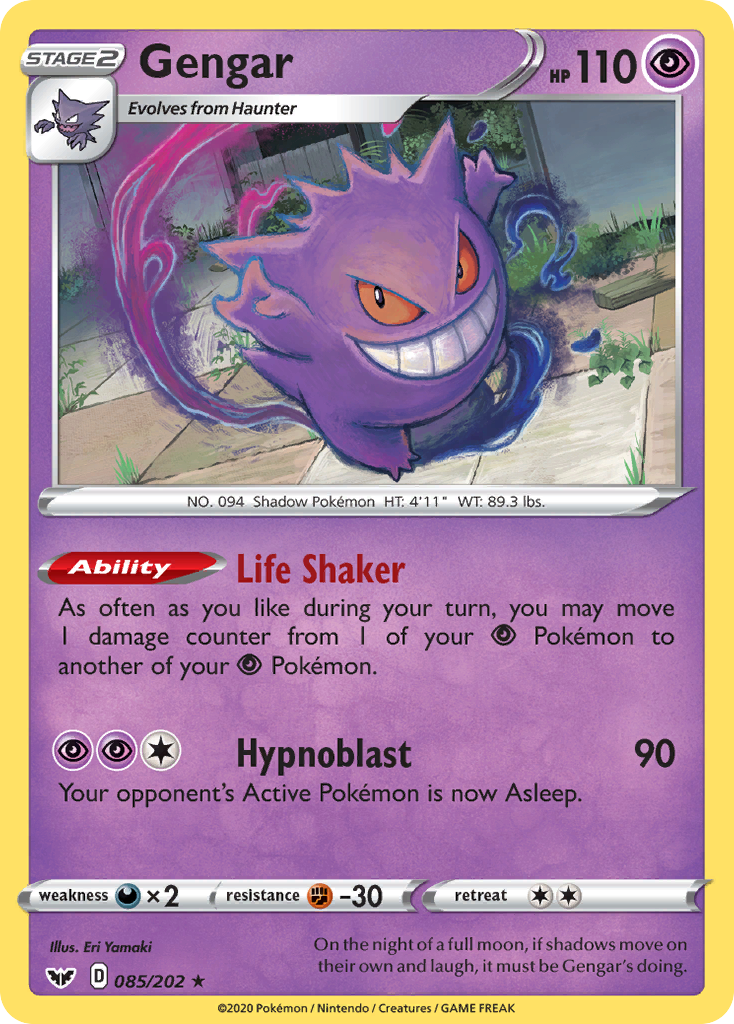Gengar 85/202, Sword & Shield Pokémon card