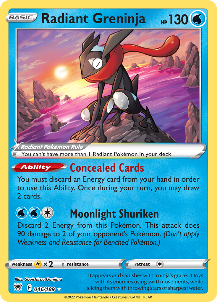 Radiant Greninja 46/189, Astral Radiance Pokémon card