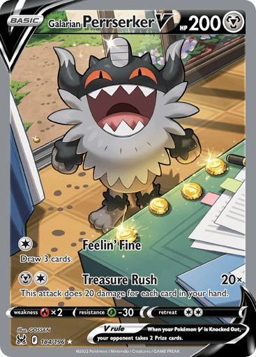 Galarian Perrserker V 184/196 from Lost Origin