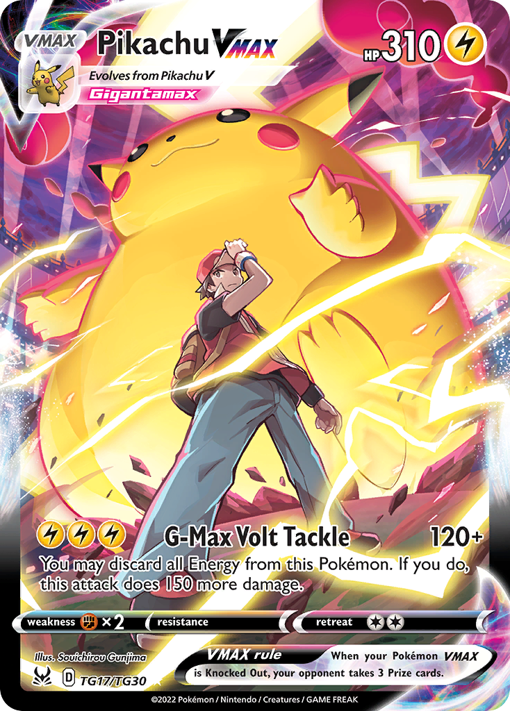 Pikachu VMAX TG17, Lost Origin Trainer Gallery Pokémon card