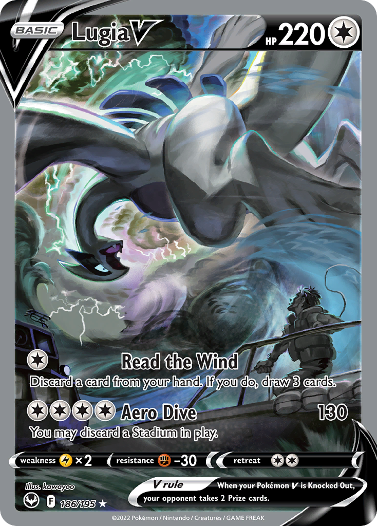 Lugia V 186/195, Silver Tempest Pokémon card