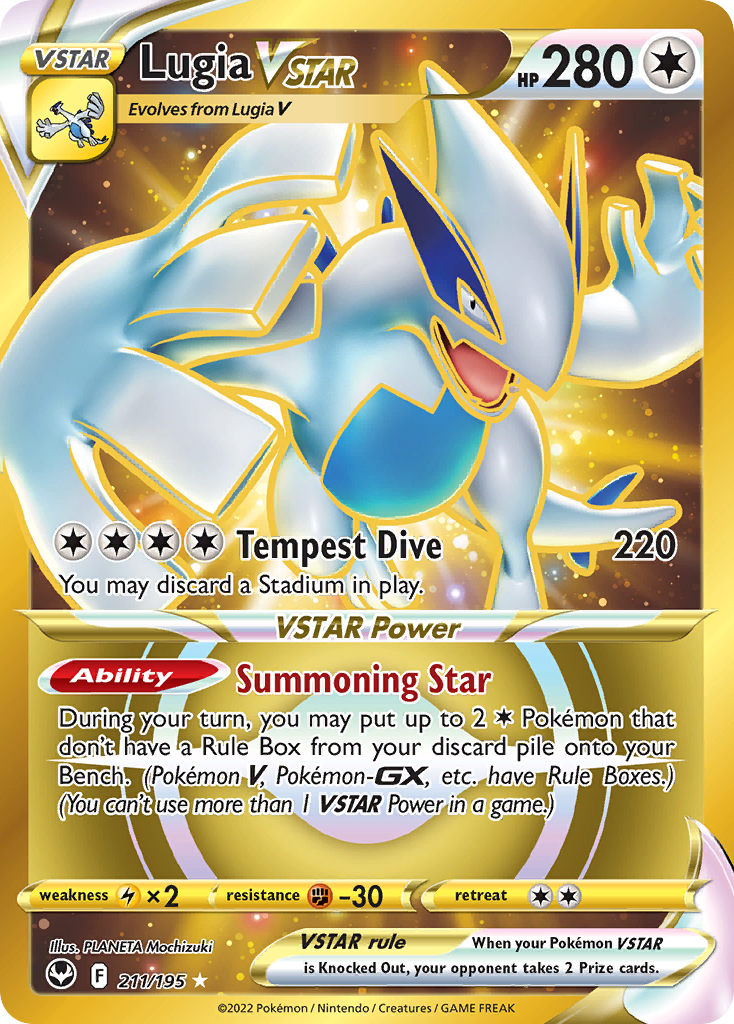 Lugia VSTAR 211/195, Silver Tempest Pokémon card