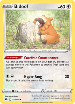 Bidoof 111/159, Crown Zenith