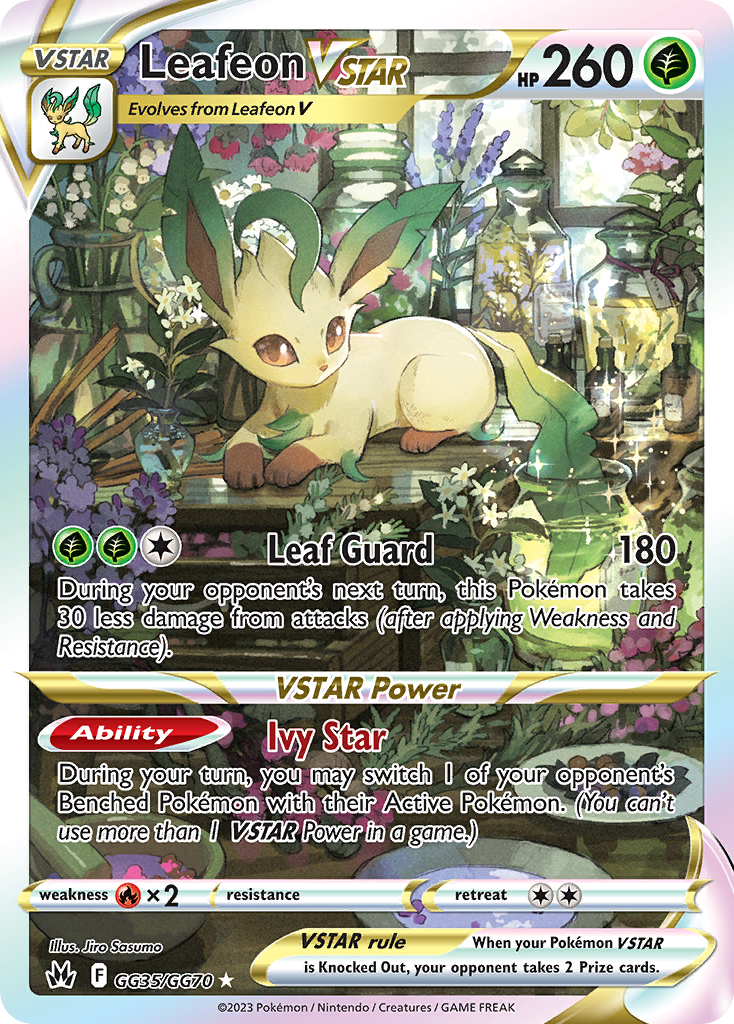 Leafeon VSTAR GG35, Crown Zenith Galarian Gallery Pokémon card