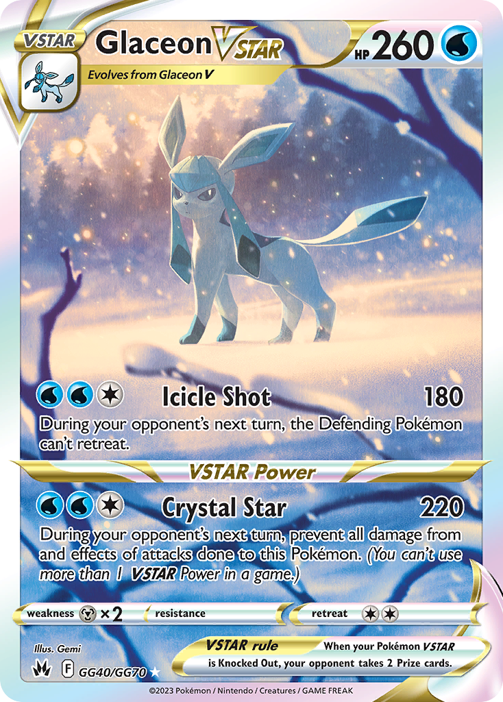 Glaceon VSTAR GG40, Crown Zenith Galarian Gallery Pokémon card