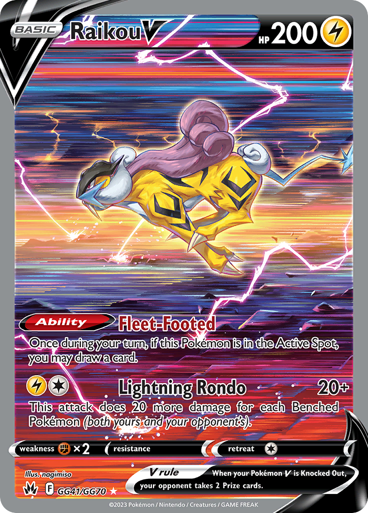 Raikou V GG41, Crown Zenith Galarian Gallery Pokémon card