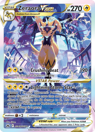 Zeraora VSTAR GG43 from Crown Zenith Galarian Gallery
