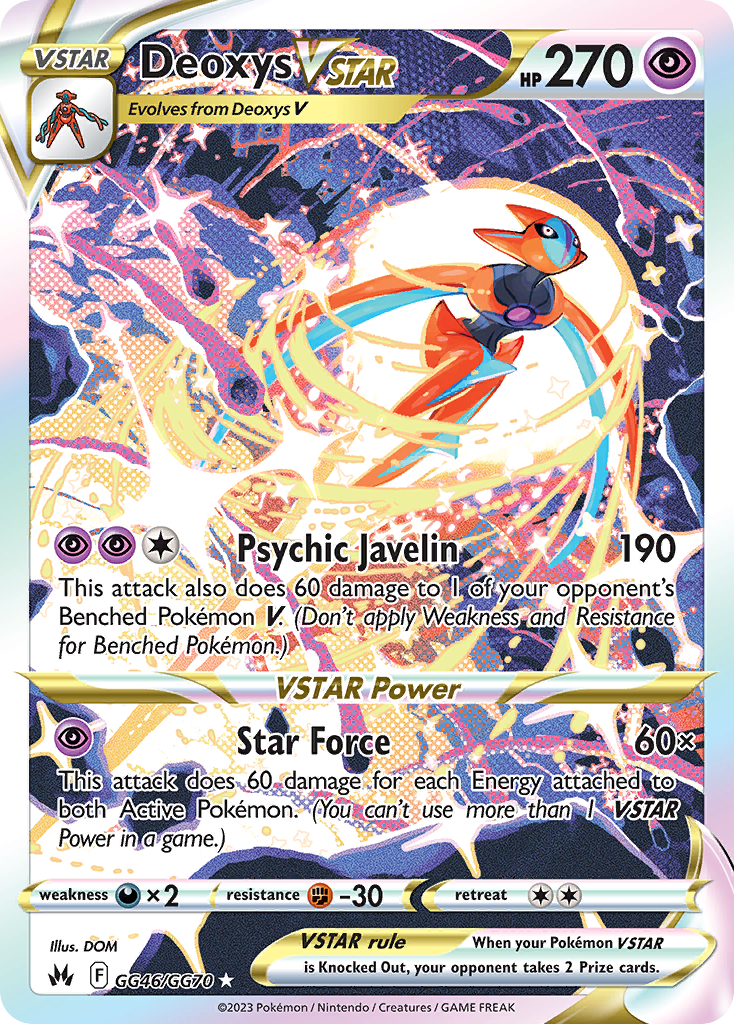 Deoxys VSTAR GG46, Crown Zenith Galarian Gallery Pokémon card