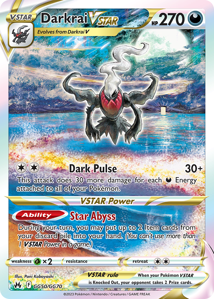 Darkrai VSTAR GG50, Crown Zenith Galarian Gallery Pokémon card