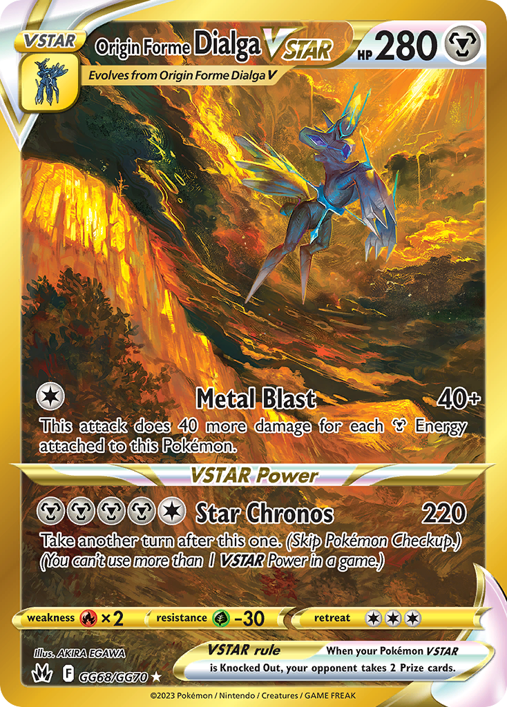 Origin Forme Dialga VSTAR GG68, Crown Zenith Galarian Gallery Pokémon card