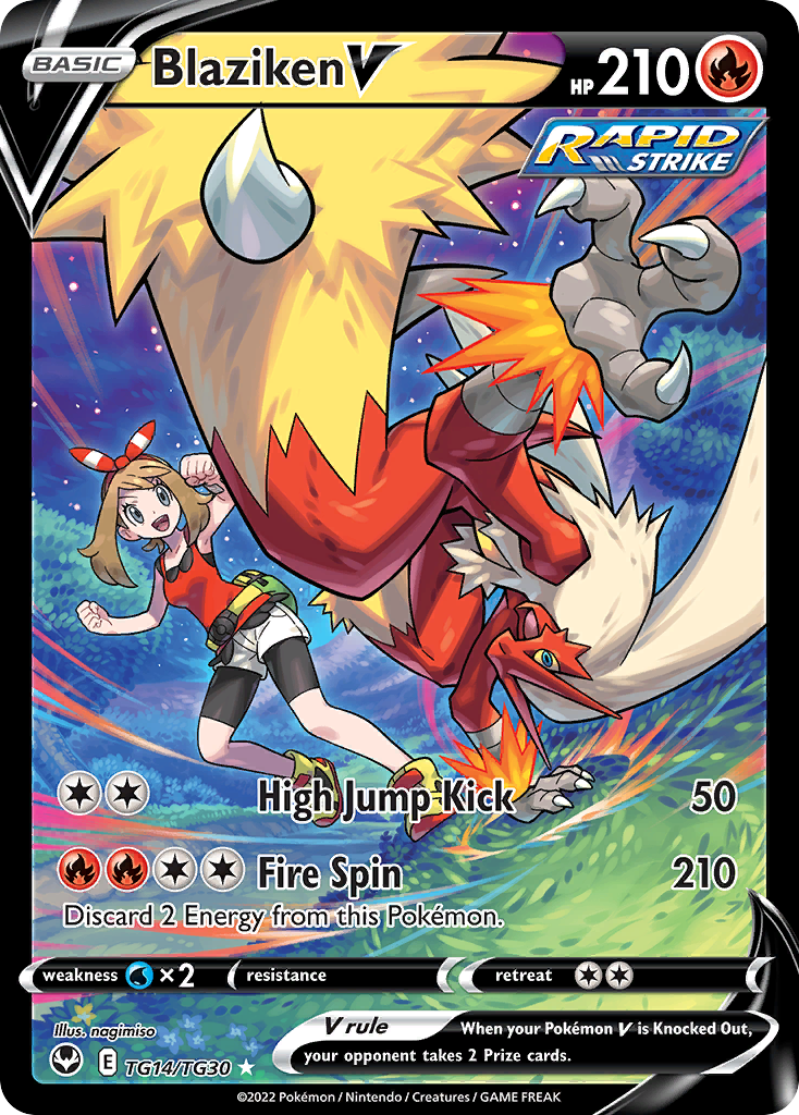 Blaziken V TG14, Silver Tempest Trainer Gallery Pokémon card