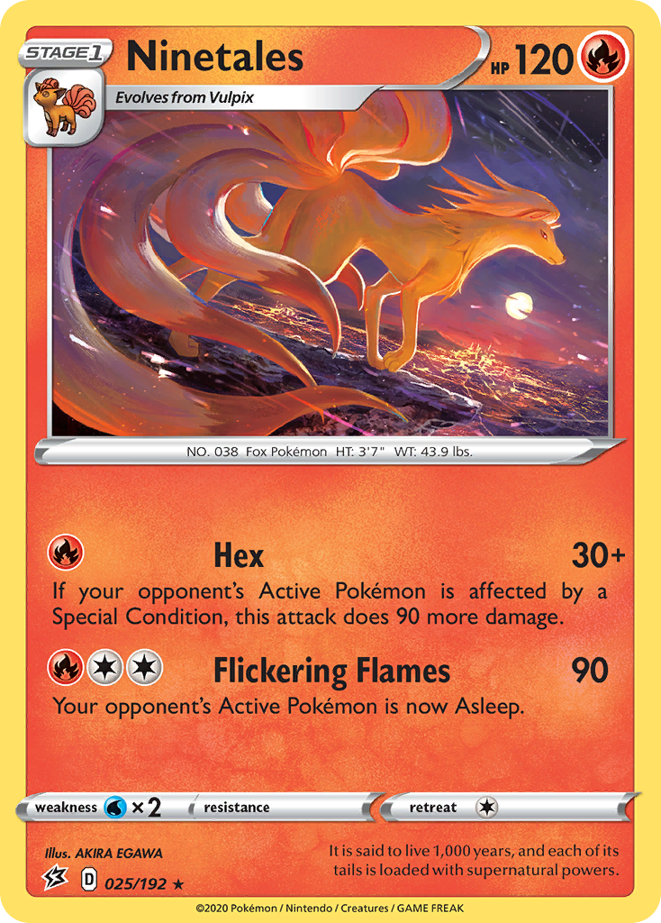 Ninetales 25/192, Rebel Clash Pokémon card