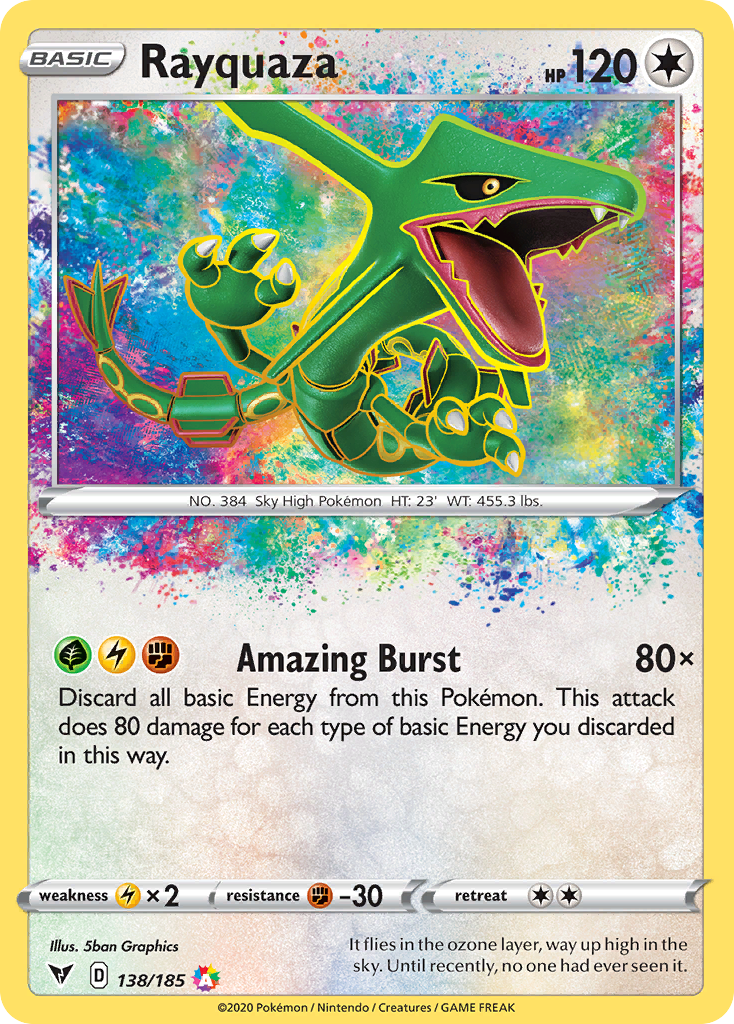 Rayquaza 138/185, Vivid Voltage Pokémon card