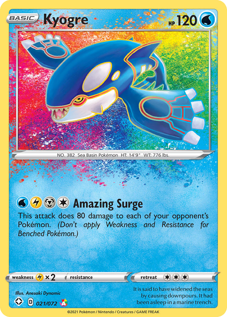 Kyogre 21/72, Shining Fates Pokémon card