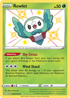 Rowlet SV001, Shining Fates Shiny Vault