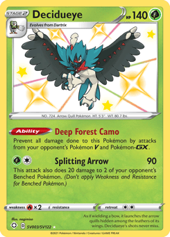 Decidueye SV003, Shining Fates Shiny Vault