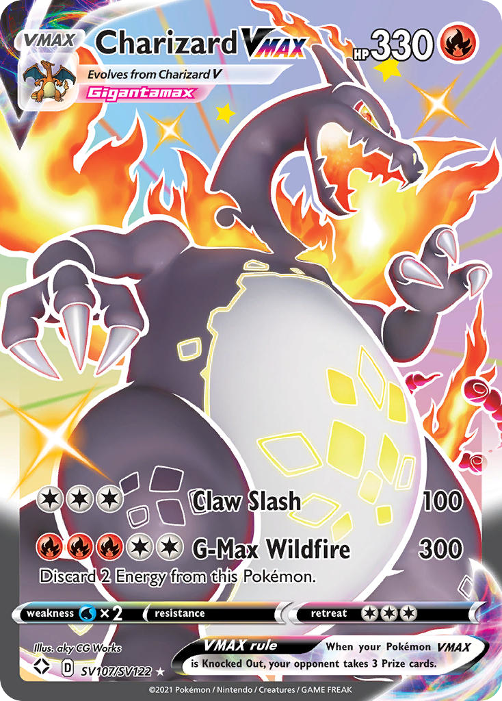 Charizard VMAX SV107, Shining Fates Shiny Vault Pokémon card