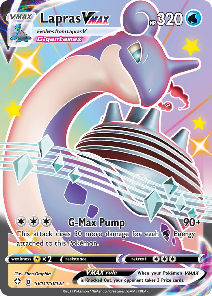 Lapras VMAX SV111, Shining Fates Shiny Vault Pokémon card