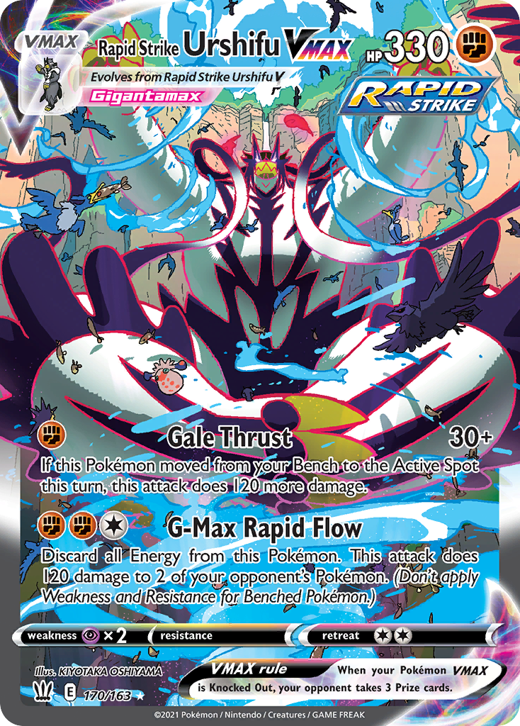 Rapid Strike Urshifu VMAX 170/163, Battle Styles Pokémon card