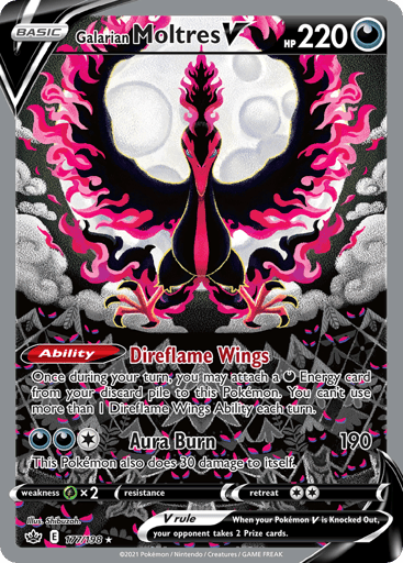 Galarian Moltres V 177/198 from Chilling Reign