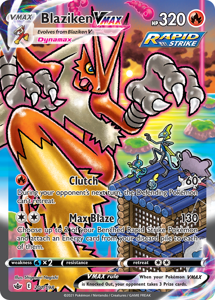 Blaziken VMAX 201/198, Chilling Reign Pokémon card