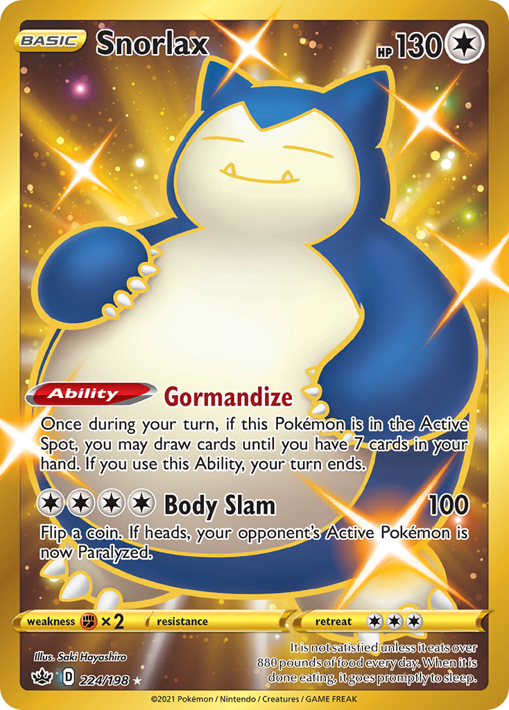 Snorlax 224/198, Chilling Reign Pokémon card