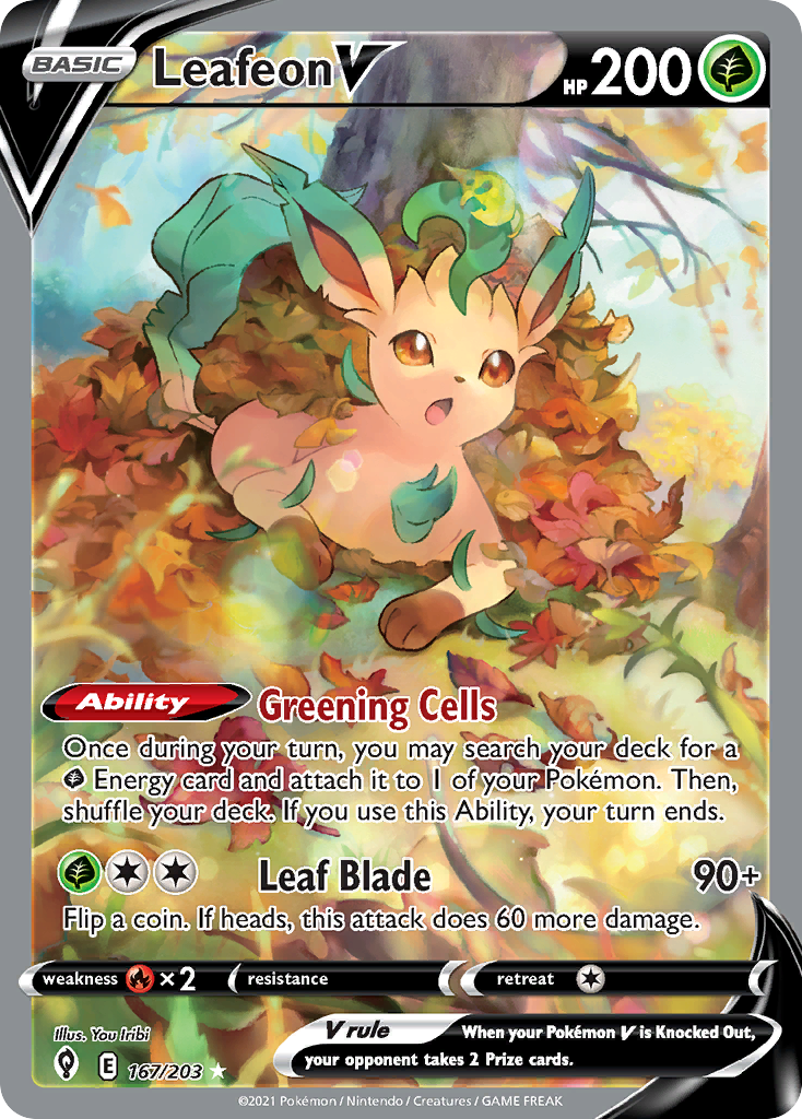 Leafeon V 167/203, Evolving Skies Pokémon card