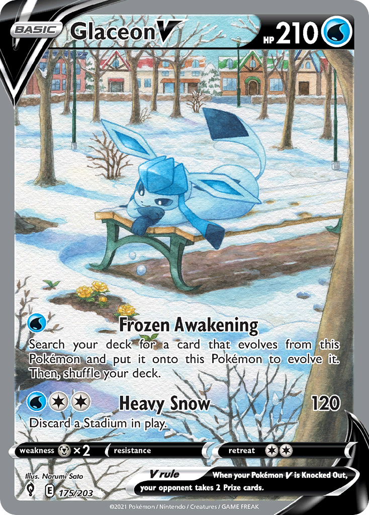 Glaceon V 175/203, Evolving Skies Pokémon card