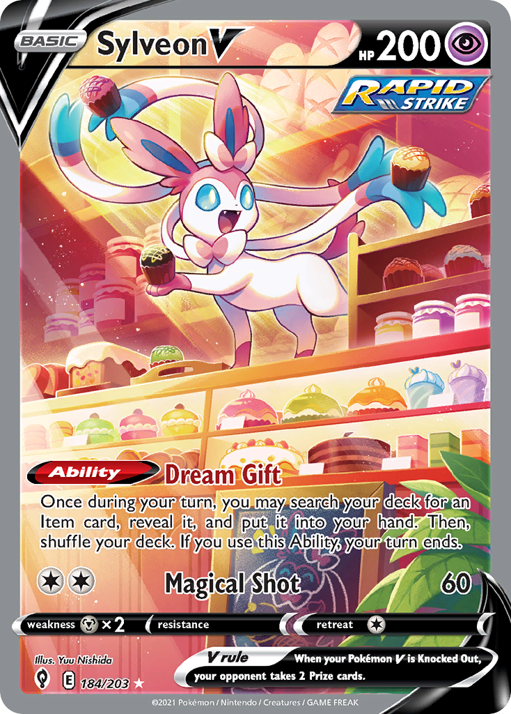 Sylveon V 184/203, Evolving Skies Pokémon card