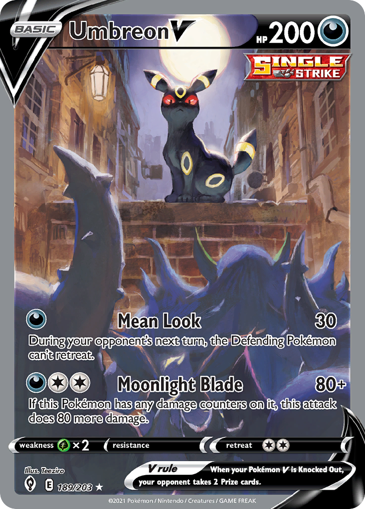 Umbreon V 189/203, Evolving Skies Pokémon card