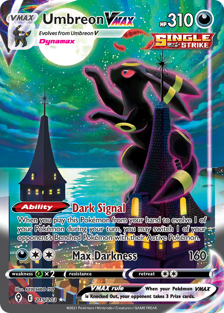 Umbreon VMAX 215/203, Evolving Skies Pokémon card