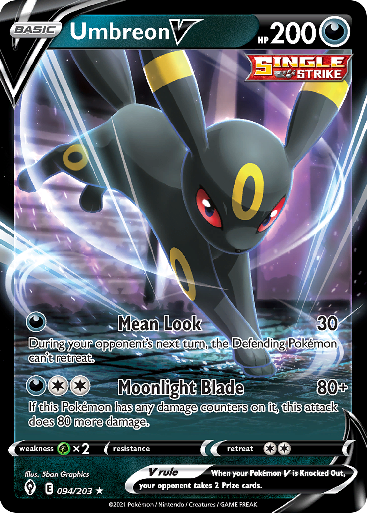 Umbreon V 94/203, Evolving Skies Pokémon card
