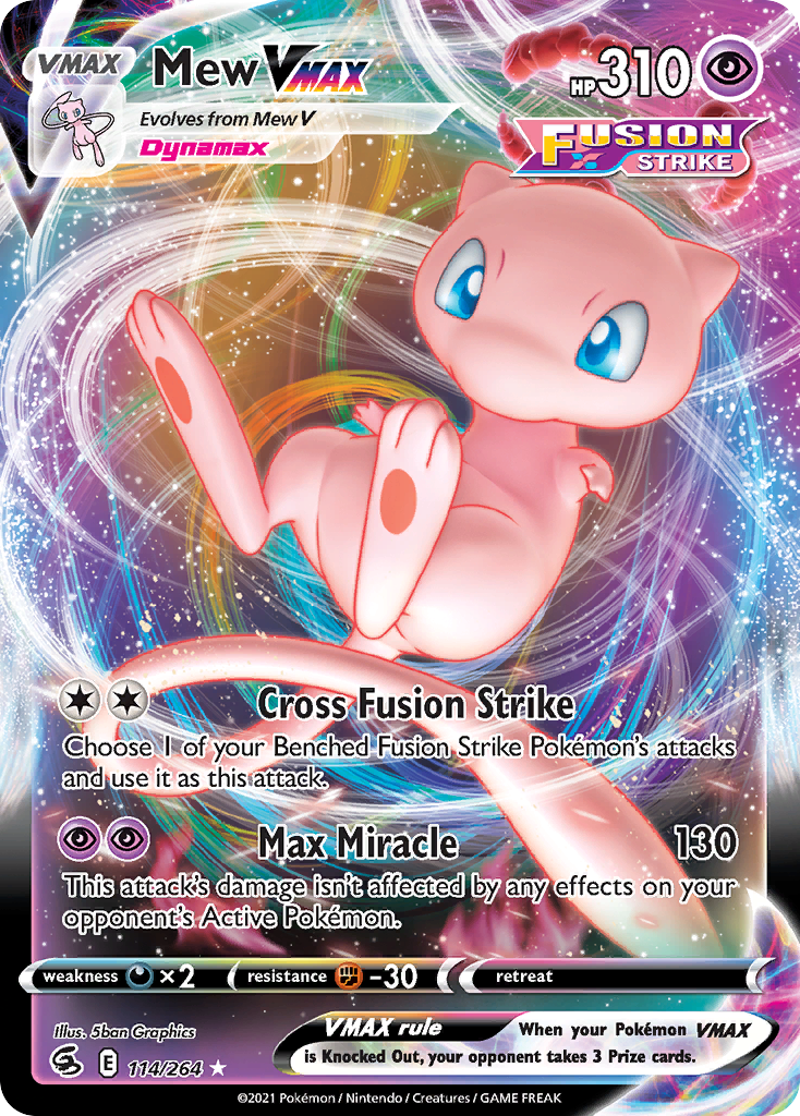 Mew VMAX 114/264, Fusion Strike Pokémon card